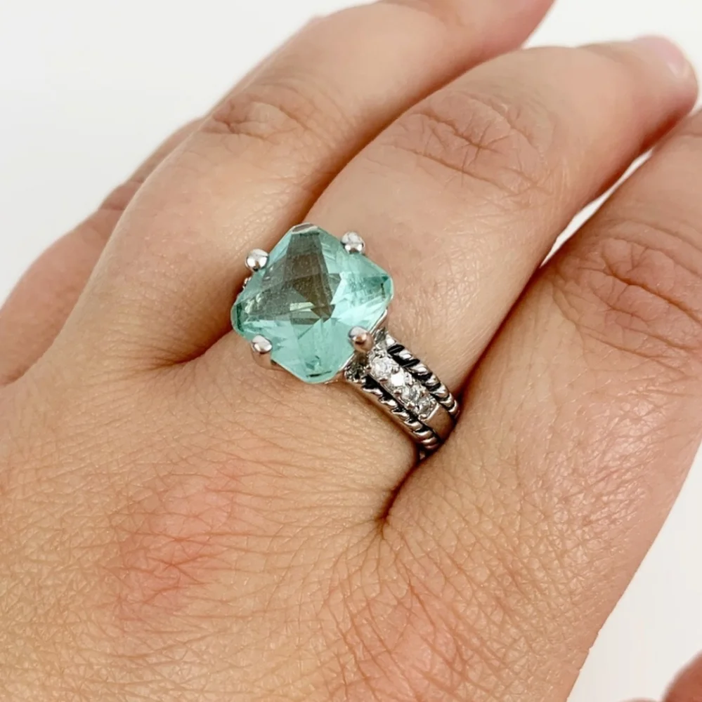 Lia Sophia ring $120 Retail NEW! blue aquamarine stone ring Sz 8, PRICE REDUCED! - Picture 6 of 11